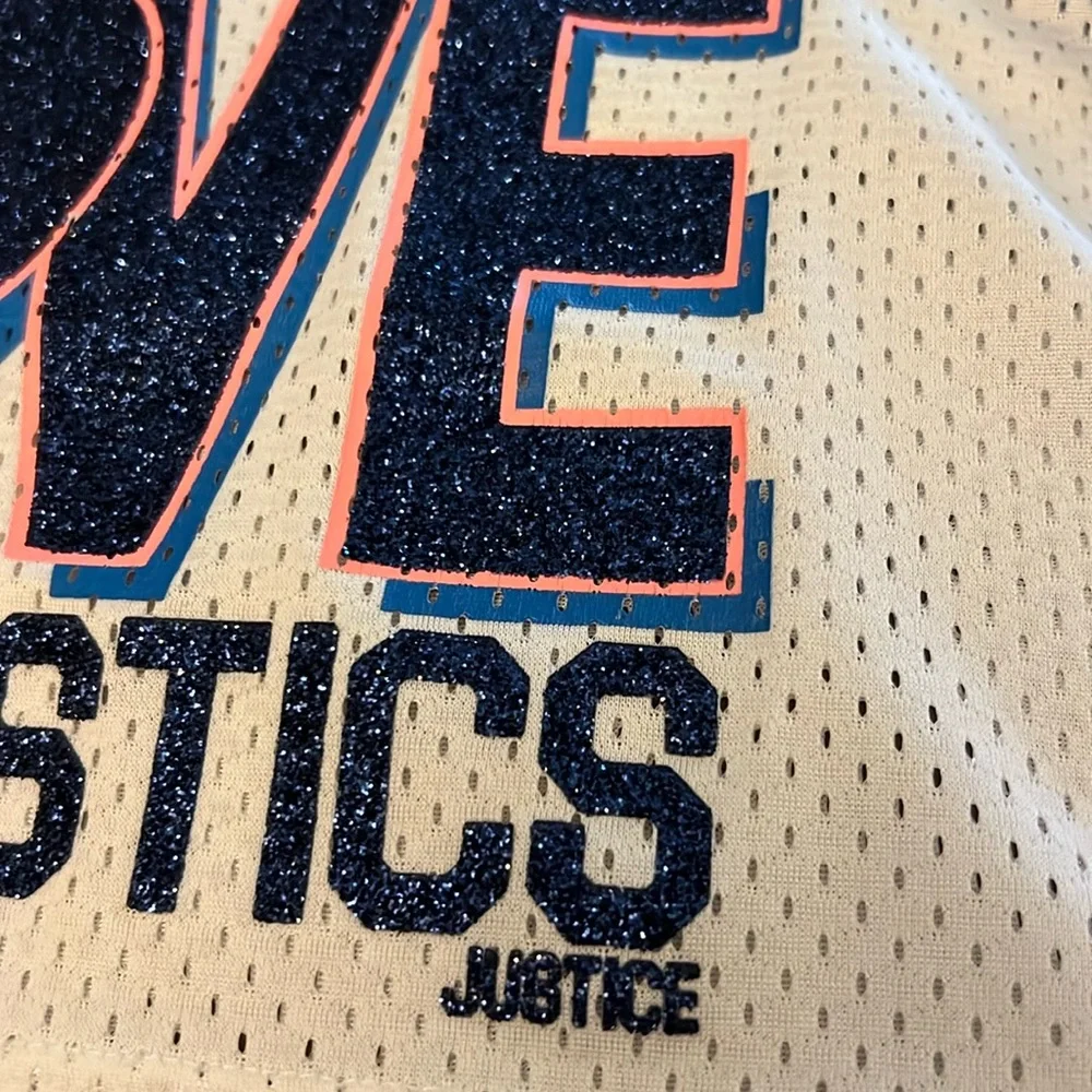 ❤️3/$25 (6) Justice Love Gymnastics Jersey Style Half Shirt